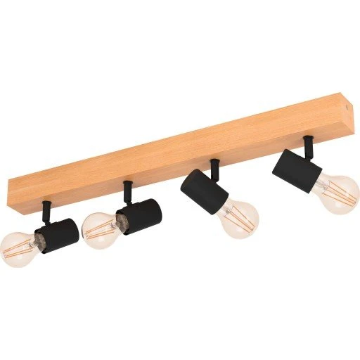 Eglo Townshend 4-spots loftlampe, sort, 63 cm