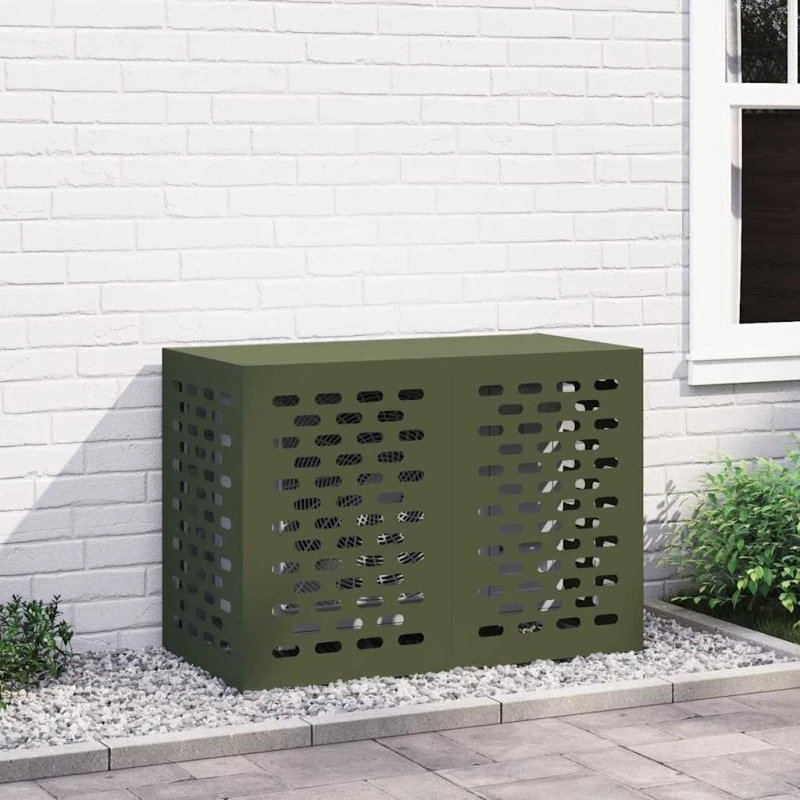 vidaXL Aircondition Cover Olivengrøn 100 x 50 x 70 cm Stål