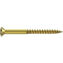 TKFX træskrue 4,0 x 30 mm, messing, forsænket PZ, 200 stk