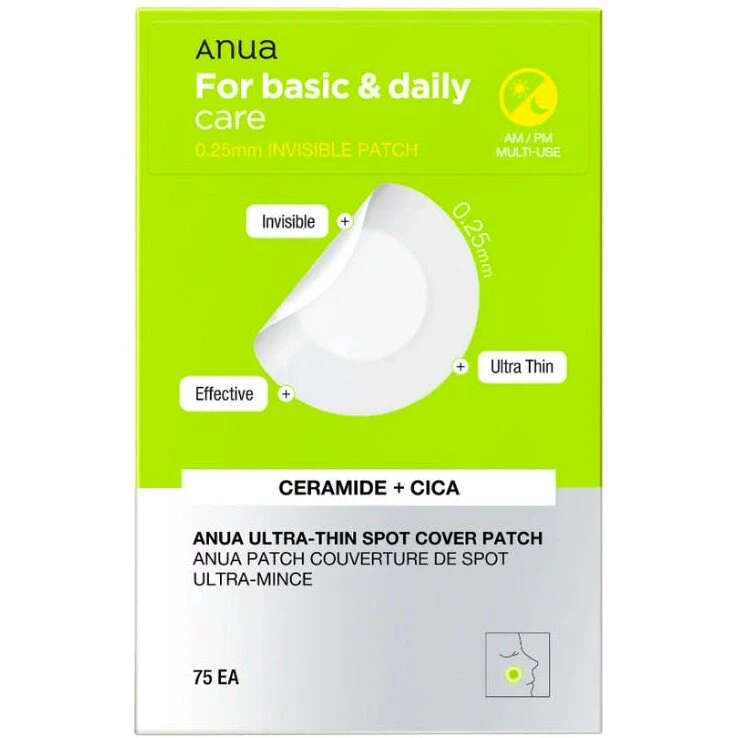 Anua Ultra Thin Spot Cover Patch med ceramider & pennywort, 75 stk