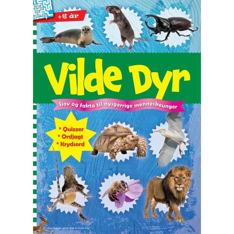 Keesing Danmark: Vilde Dyr - Opgavebog for børn 6+