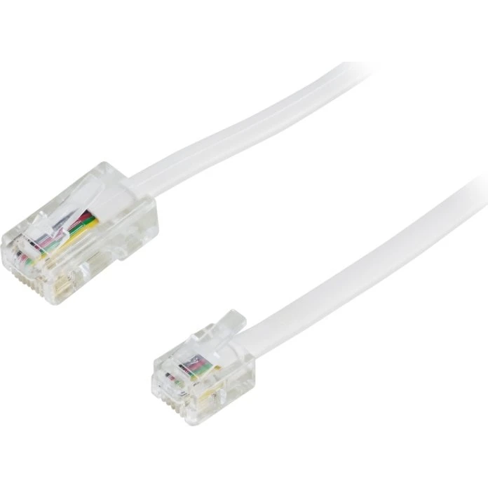 Deltaco 8P4C(RJ45) til 6P4C(RJ11) 1m hvid