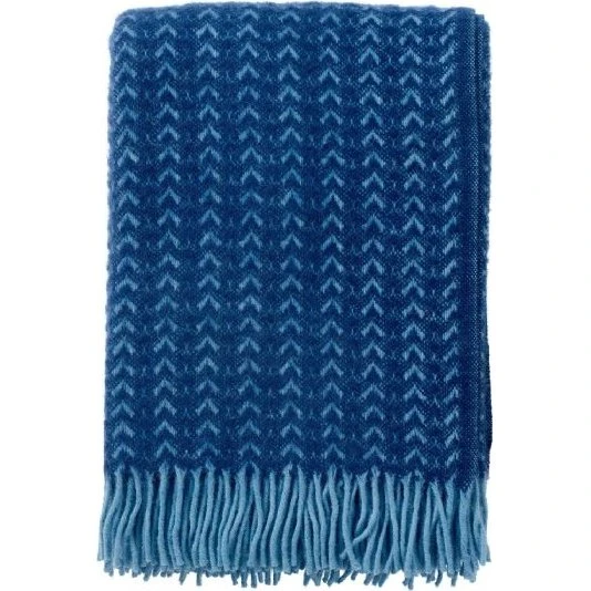 Klippan Uldplaid 130x200 cm Ilse Blue Aqua 100% Lammeuld