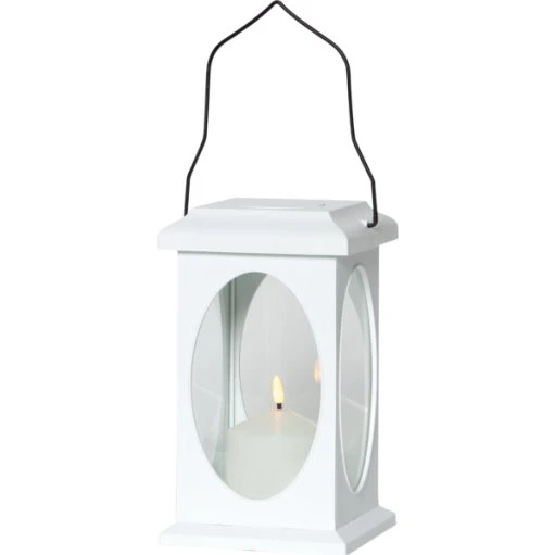 Star Trading Flamme-lanterne, hvid, med LED-bloklys