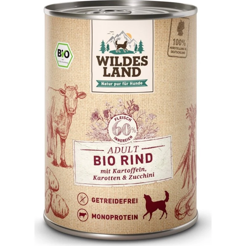 Wildes Land BIO oksekød dåsemad, 400g