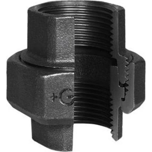 GF+ Sort Union Muffe/Muffe 1/2" Konisk Tætning