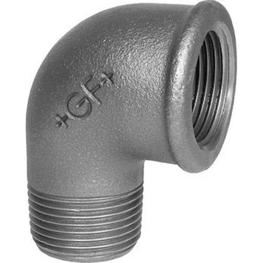 +GF+ Vinkel 90° galvaniseret muffe/nippel 1/4"