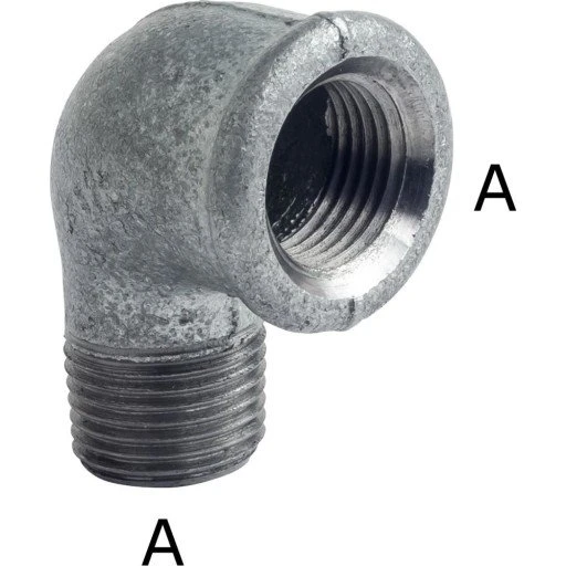 +GF+ Vinkel 90° galvaniseret muffe/nippel 3"