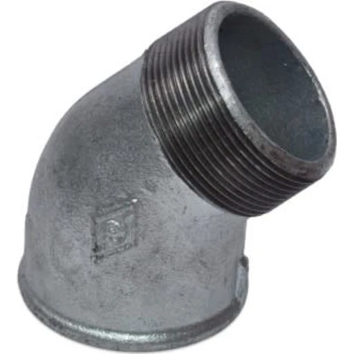 +GF+ Galvaniseret vinkel 45° 1/2" muffe/nippel