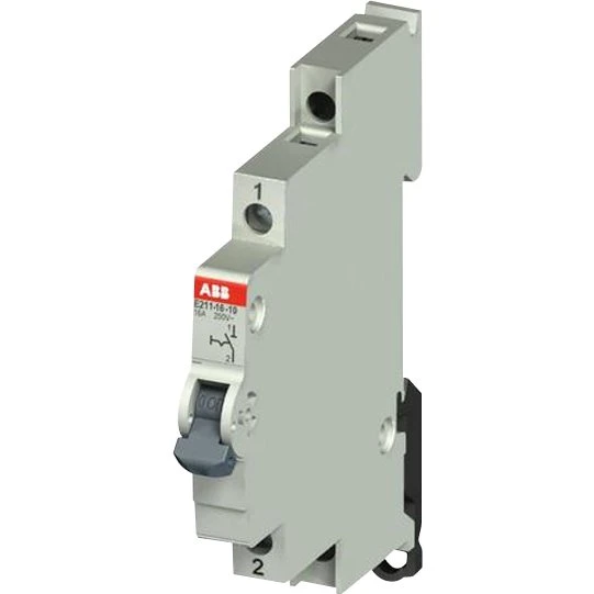 Afbryder E211-16-10 1-pol 16A 250V, 9mm bred, for DIN-skinne