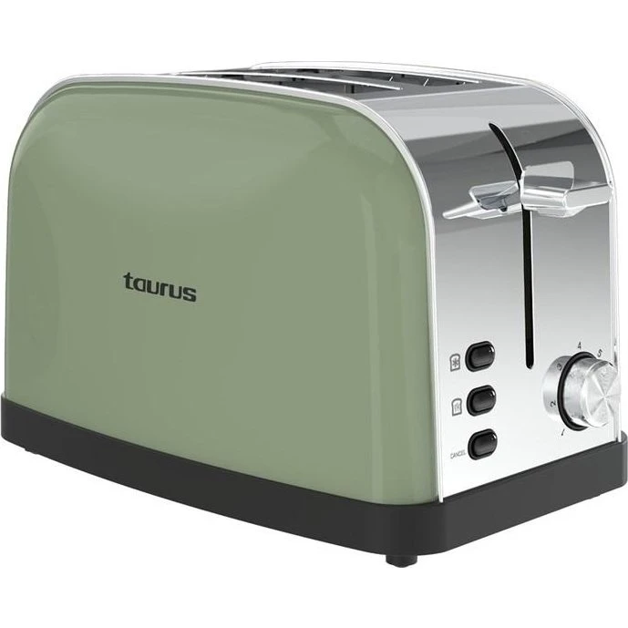 Taurus Vintage II Brødrister, Oliven, 2 Skiver