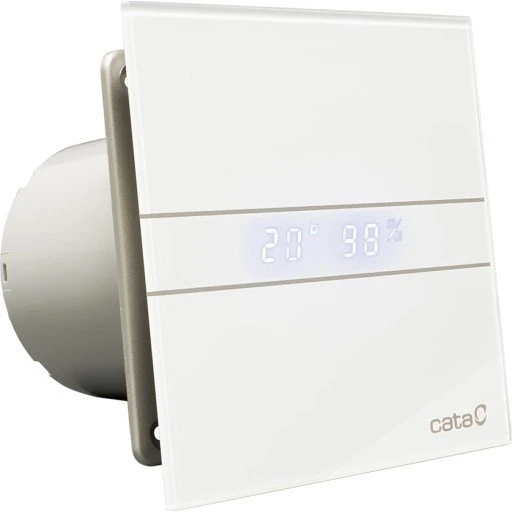 Cata E-100 GTH badventilator, 100 mm, hvid, med hygrostat og timer