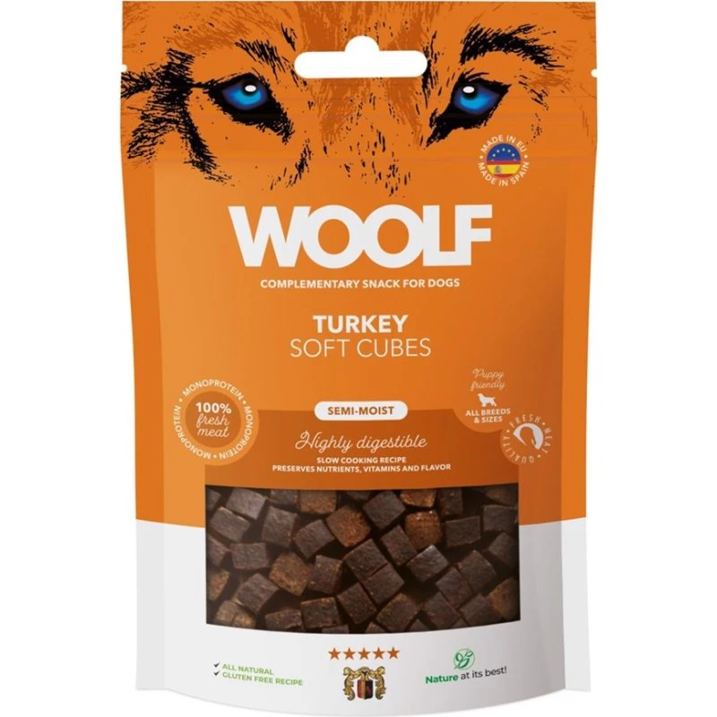Woolf Soft Cubes Kalkun, 100g