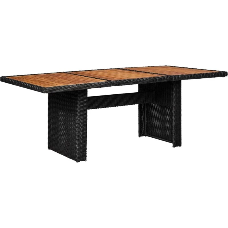 vidaXL havebord 200x100x74 cm sort med akacietræstop