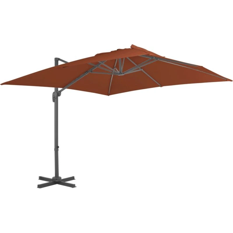 vidaXL fritstående haveparasol 400x300 cm terrakotta med aluminiumsstang