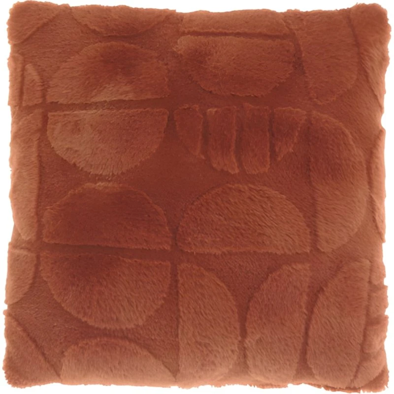 Milan Pyntepude 45x45 cm Rødbrun Fake Fur
