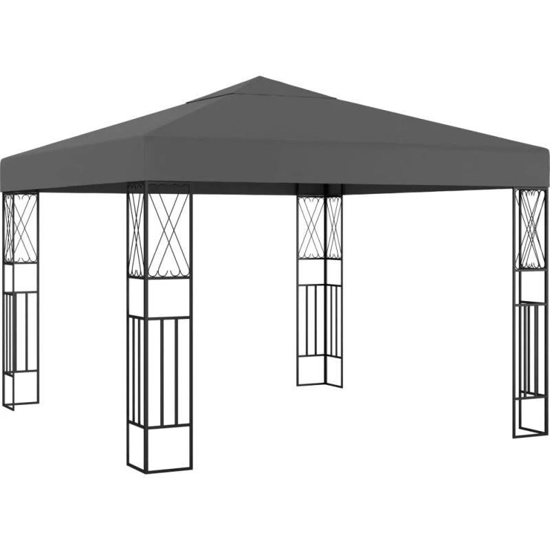 vidaXL Pavillon 3x3 m Stof Antracitgrå
