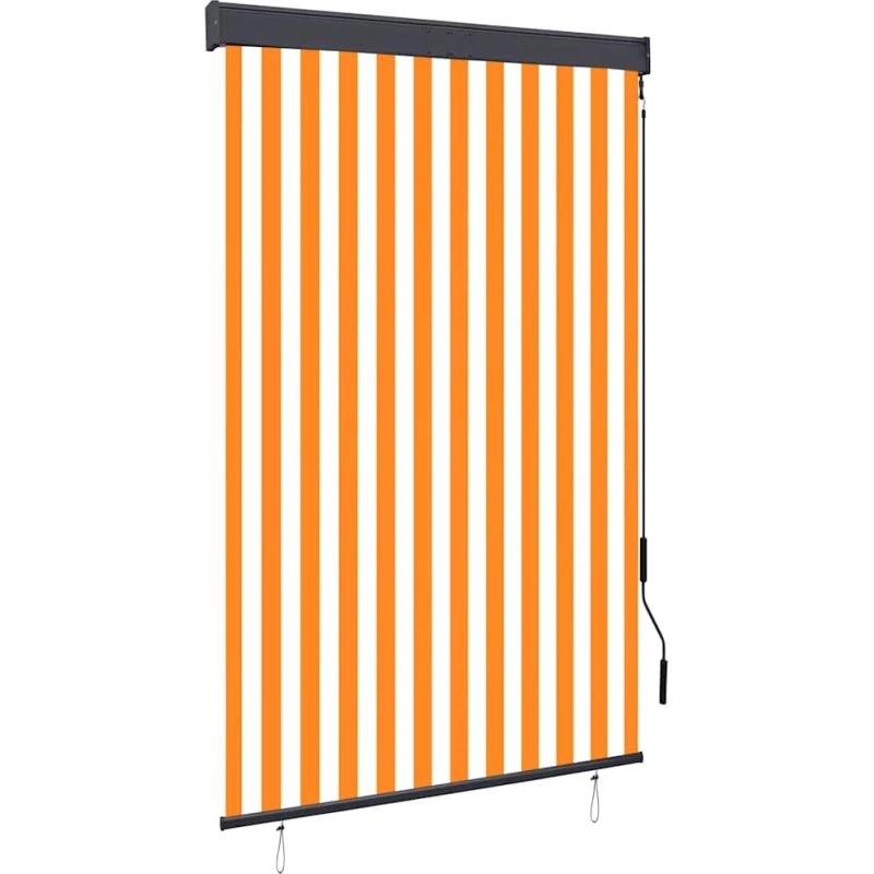 vidaXL Udendørs Rullegardin 120x250 cm Hvid/Orange med Håndsving