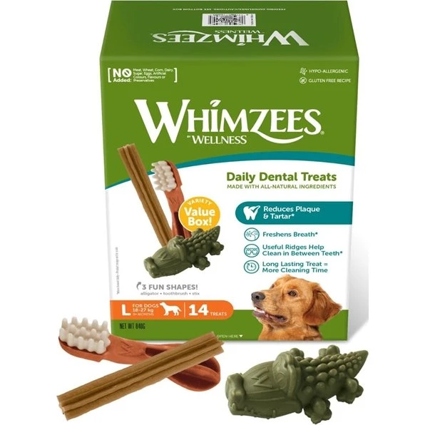 Whimzees Dental Treats Mix Box, Large, 14 stk