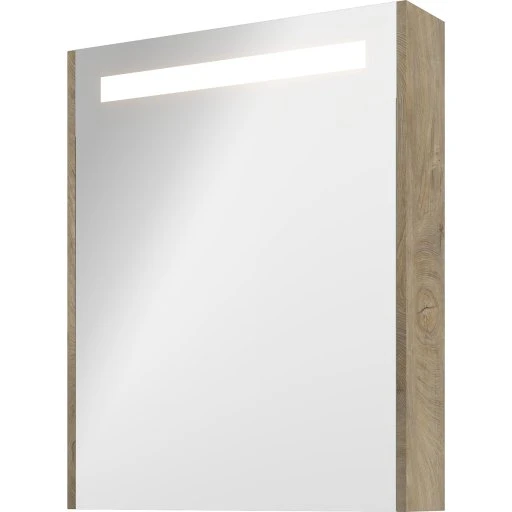 Sanibell Proline Spejlskab med LED, 60x74 cm, rå eg