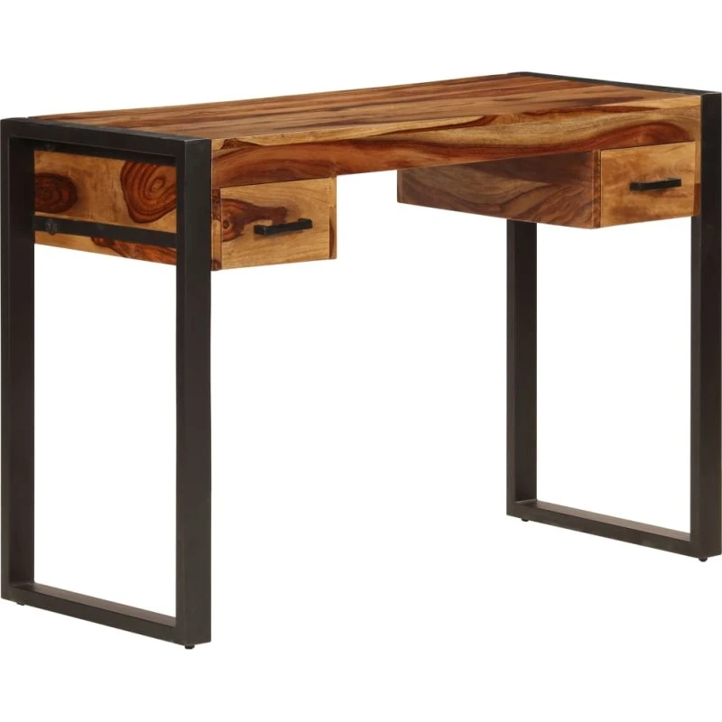 vidaXL Skrivebord 110 x 50 x 77 cm i massivt akacietræ med 2 skuffer