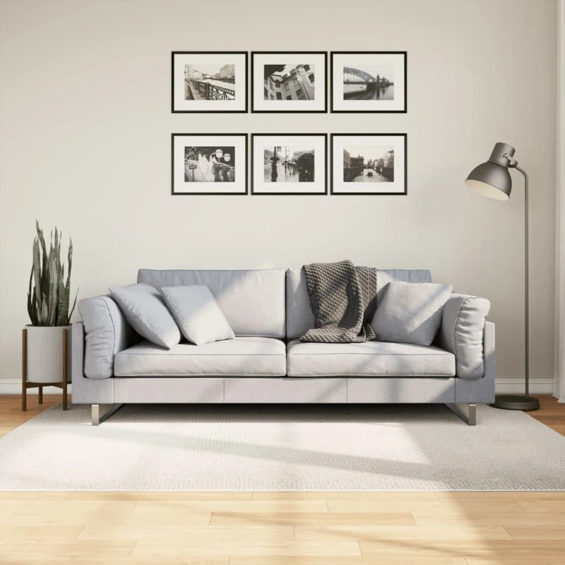 vidaXL IZA Gulvtæppe 140x200 cm Creme, Kort Luv, Skandinavisk Look