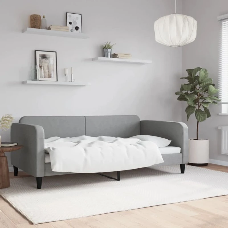 vidaXL Daybed 100x190 cm lysegrå stof
