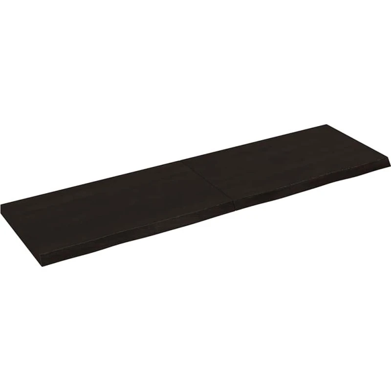Væghylde 140x40x(2-4) cm Mørkebrun Behandlet Massivt Egetræ