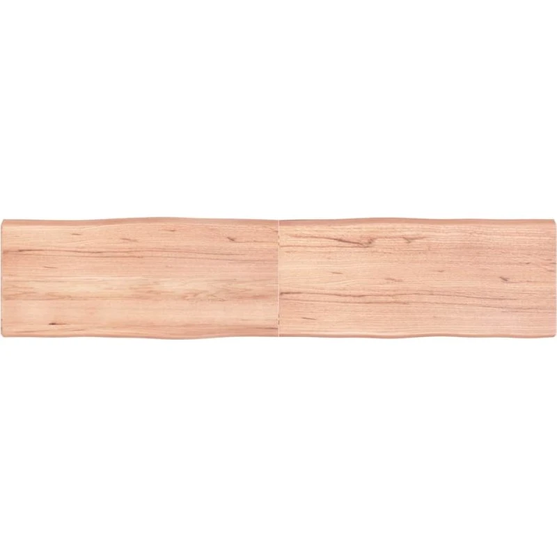 vidaXL bordplade 180x40x(2-6) cm naturlig kant lysebrun lakeret