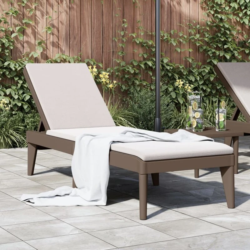vidaXL liggestol 186x60x29 cm PP brun