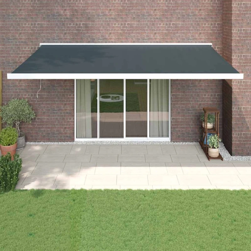 vidaXL Foldemarkise 5x3 m antracitgrå stof & aluminium