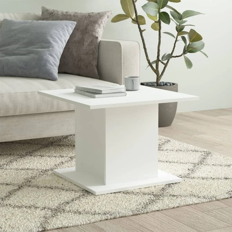 vidaXL sofabord 55,5x55,5x40 cm hvidt konstrueret træ