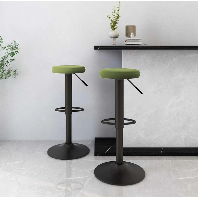 vidaXL barstole 2 stk. lysegrøn, højdejusterbar, drejelig
