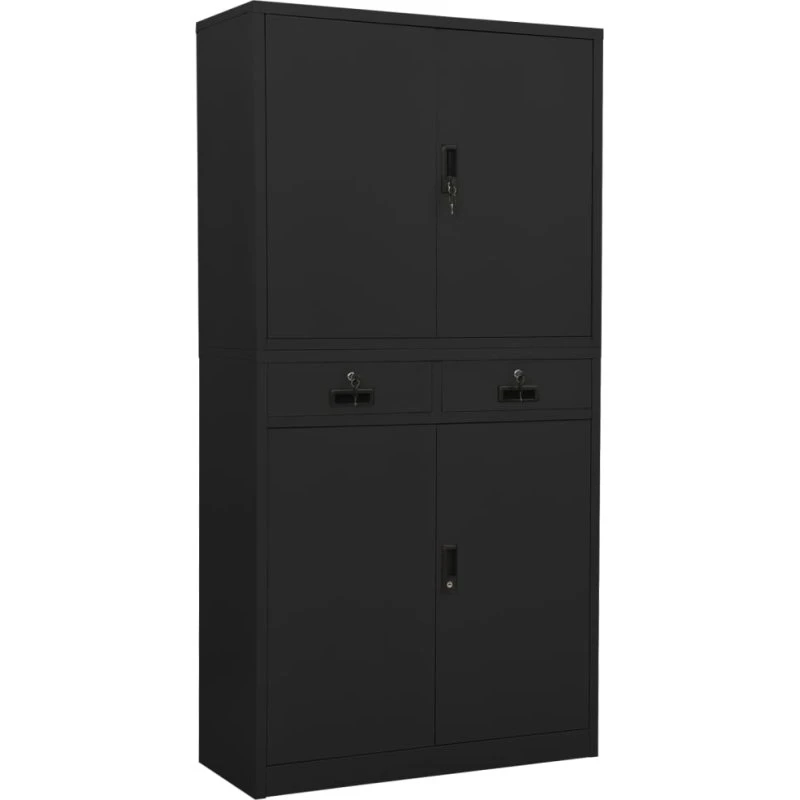 vidaXL Kontorskab 90x40x180 cm Stål Antracitgrå