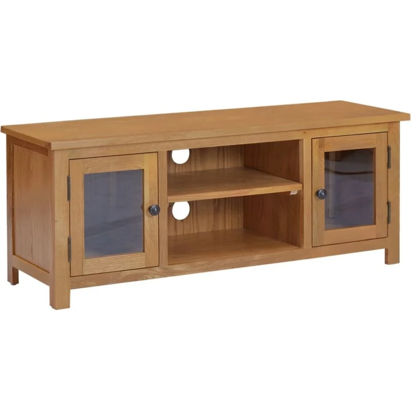vidaXL tv-skab 110x35x44 cm i massivt egetræ