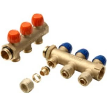 Wavin Tigris 1" 5-vejs fordeler med Pex-kobling 20x2,0 mm