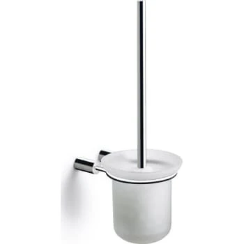 Pressalit toiletbørste til væg, poleret rustfrit stål med glas skål