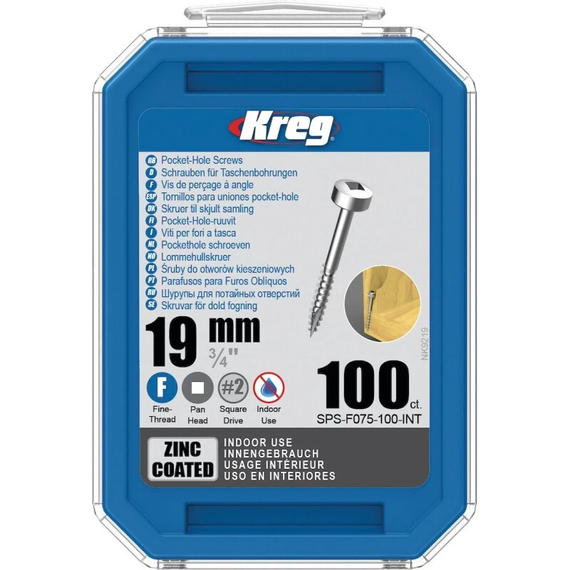 Kreg SPS-F075-100 Skrue 19 mm, 100-pak