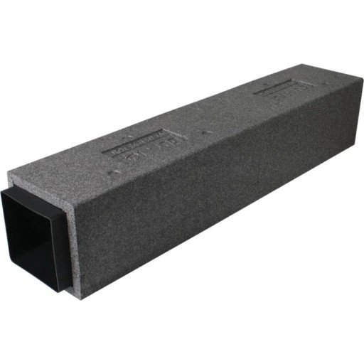 Duka isoleret aftræksrør 150x150 mm, 500 mm, sort med Neopor