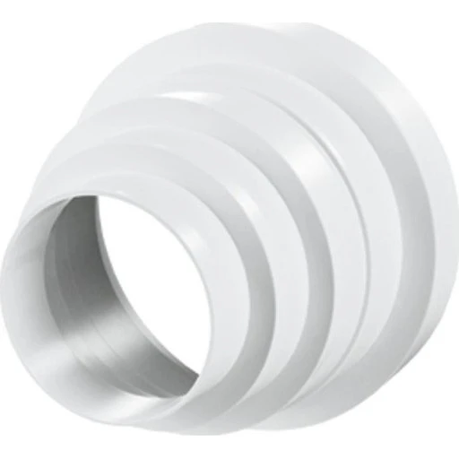 Duka Adapter til runde ventilationsrør, hvid, Ø80/100/120/125/150 mm