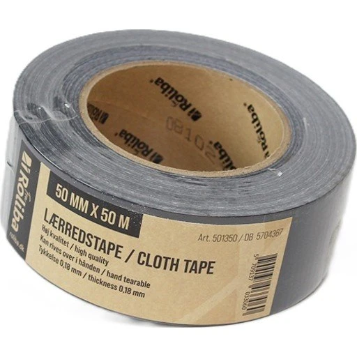 Roliba gaffatape, 50 mm x 50 m, sort
