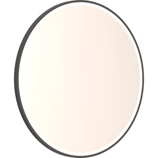 Dansani Mido+ Shine spejl med lys, dæmpbar, Ø75 cm, sort