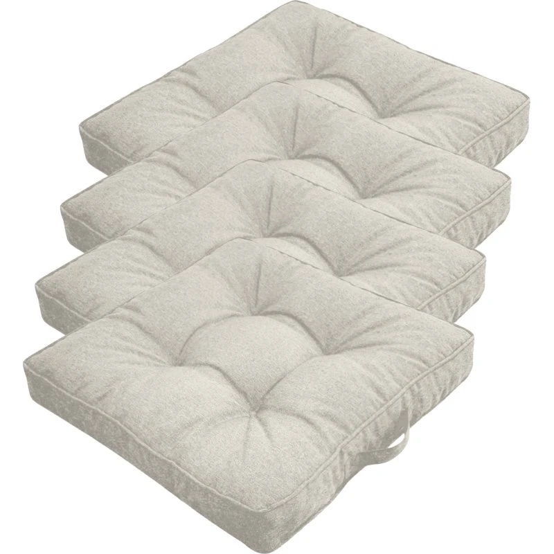 Nordstrand Home 4 stk. havehynder 50x50 cm beige, 7 cm bløde hynder til havestol