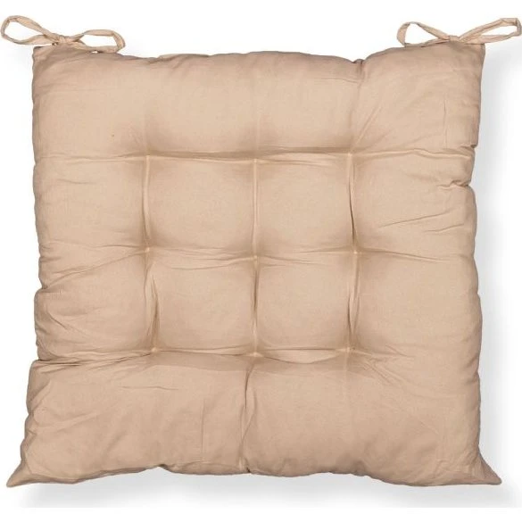 Stolehynde - 35x35x6 cm - Beige, blød komfort hynde