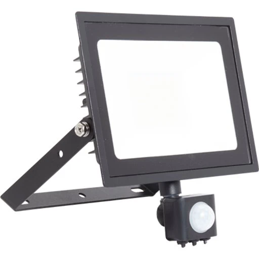 Ansell Lighting Eden 50W LED-projektor med PIR-sensor, 4000K, sort