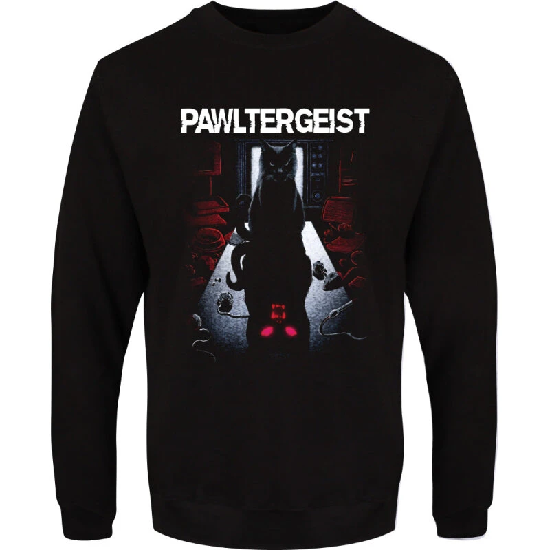 Horror Cats Pawltergeist herresweatshirt, sort