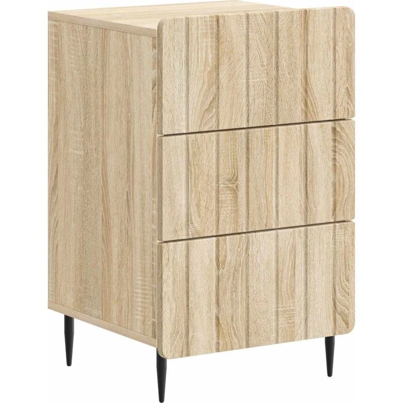 vidaXL Natskab med 3 skuffer Sonoma-eg 43x41x68 cm Konstrueret Træ