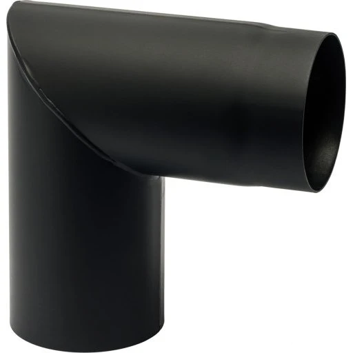 Metalbestos knærør 90° 5"/130 mm, sort