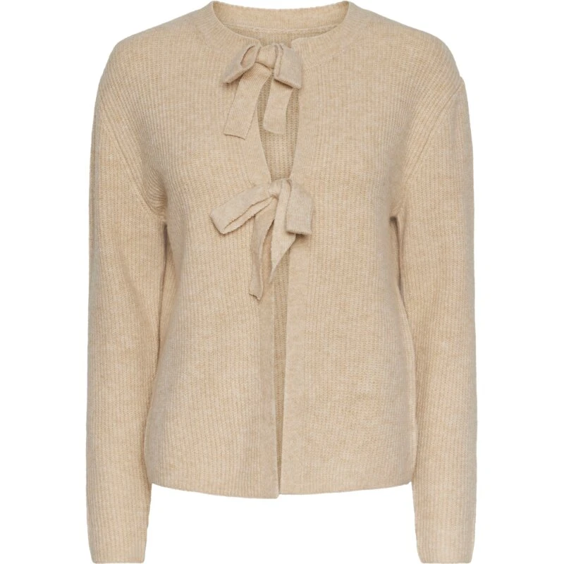 Pieces Silly LS Tie Cardigan White Pepper NOS25