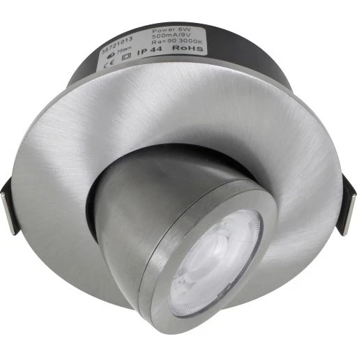 Nordtronic Low Profile Flexible indbygningsspot, 7,5 cm, børstet alu, 2700K